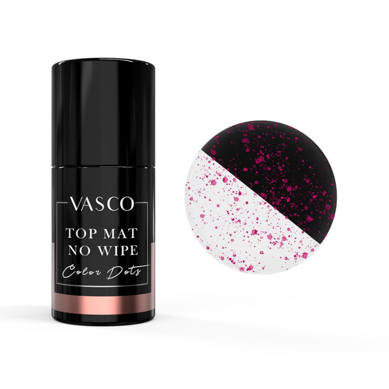 Top hybrydowy No Wipe Mat Dots Pink Vasco 7 ml