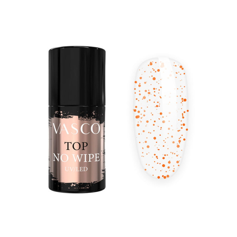 Top hybrydowy No Wipe Dots 01 Orange 6 ml Vasco